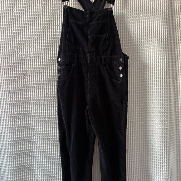 Free People We the Free Ziggy Overall black corduroy women's size medium - Picture 1 of 8